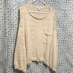 She + Sky Women's Cream Knit Sweater